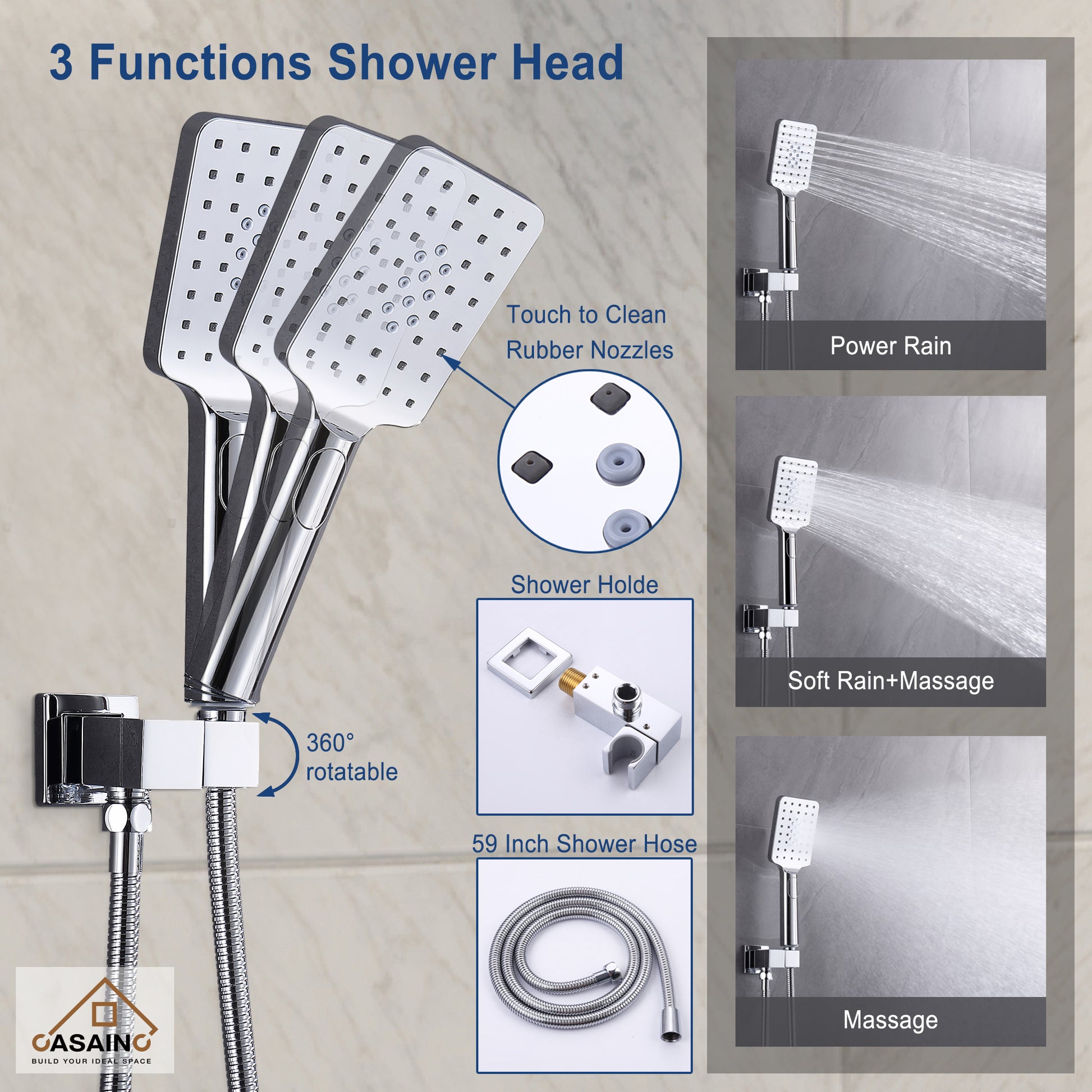 10 in./12 in. Ceiling Mount Shower System with Hand Shower & Tub Spout