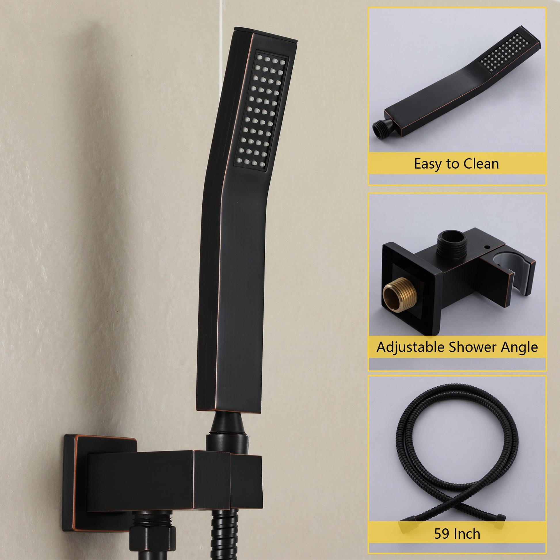 12" Ceiling-Mount Shower System with Handheld Shower in Oil Rubbed Bronze
