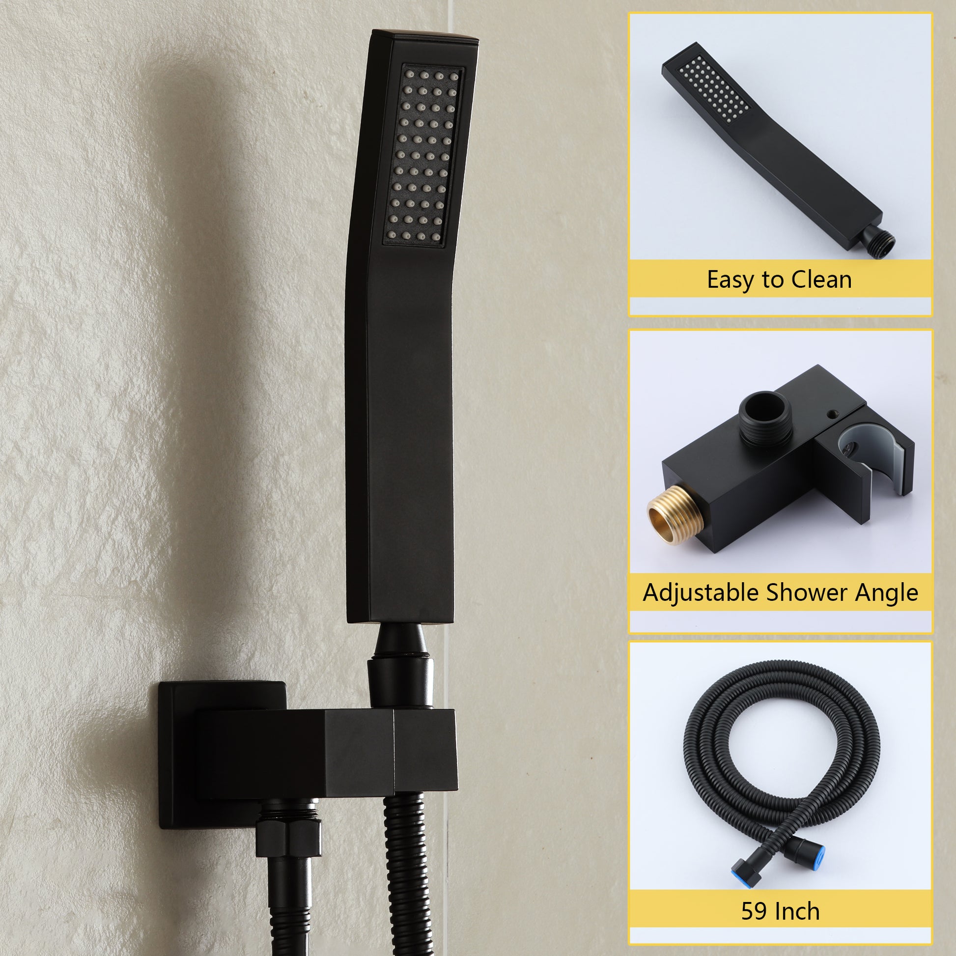 12-inch Wall Mounted 3-Function Shower System with Tub Spout