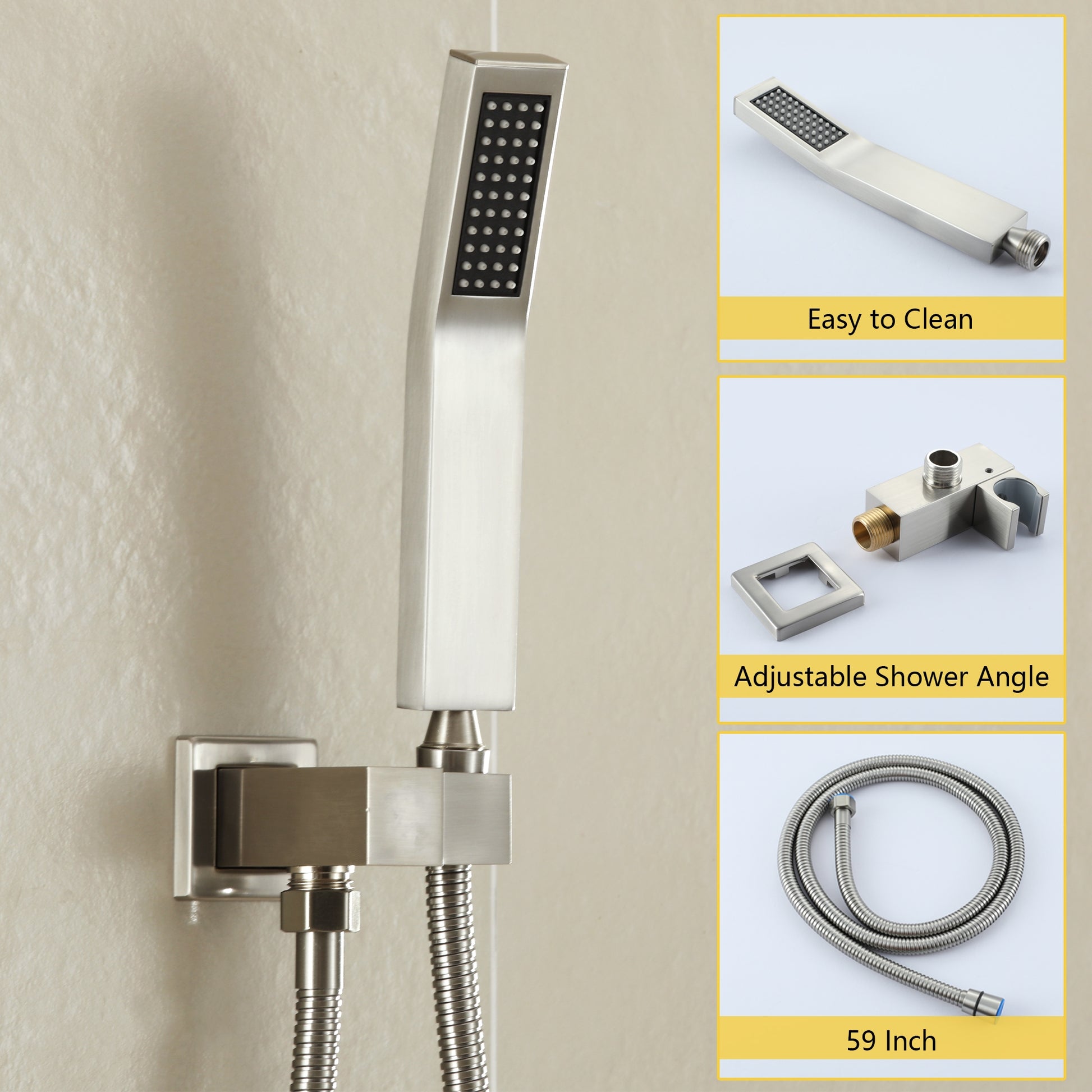 10-inch Ceiling-Mount 2-Function Shower System with Hand Shower