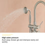 Freestanding Bathtub Faucet with Handheld Shower & Double Handles