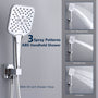 CASAINC 9.8" Square Wall-mounted Rain Shower Faucet with Pressure Balanced Valve