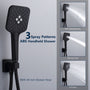 CASAINC 9.8" Square Wall-mounted Rain Shower Faucet with Pressure Balanced Valve