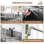 2-Handle Bridge Kitchen Faucet with Pull-Out Side Sprayer in Matte Black/Brushed Nickel/Brushed Gold