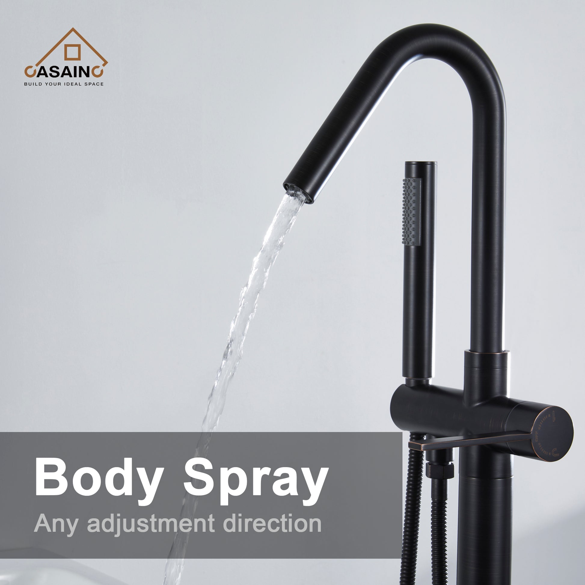 Freestanding Single-Handle Bathtub Faucet with Hand Shower