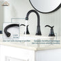 Casainc 8" Brass Bathroom Sink Faucet 2 Handle 3 Hole Gold Bathroom Faucet for Bathroom Sink with Pop-up Drain Assembly Widespread Vanity Faucets 360° Swivel Spout