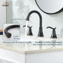 Casainc 8" Brass Bathroom Sink Faucet 2 Handle 3 Hole Gold Bathroom Faucet for Bathroom Sink with Pop-up Drain Assembly Widespread Vanity Faucets 360° Swivel Spout