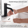 Single Handle Bathroom Basin Faucet with Pop-Up Drain, Infrared Sensor, Modern Design