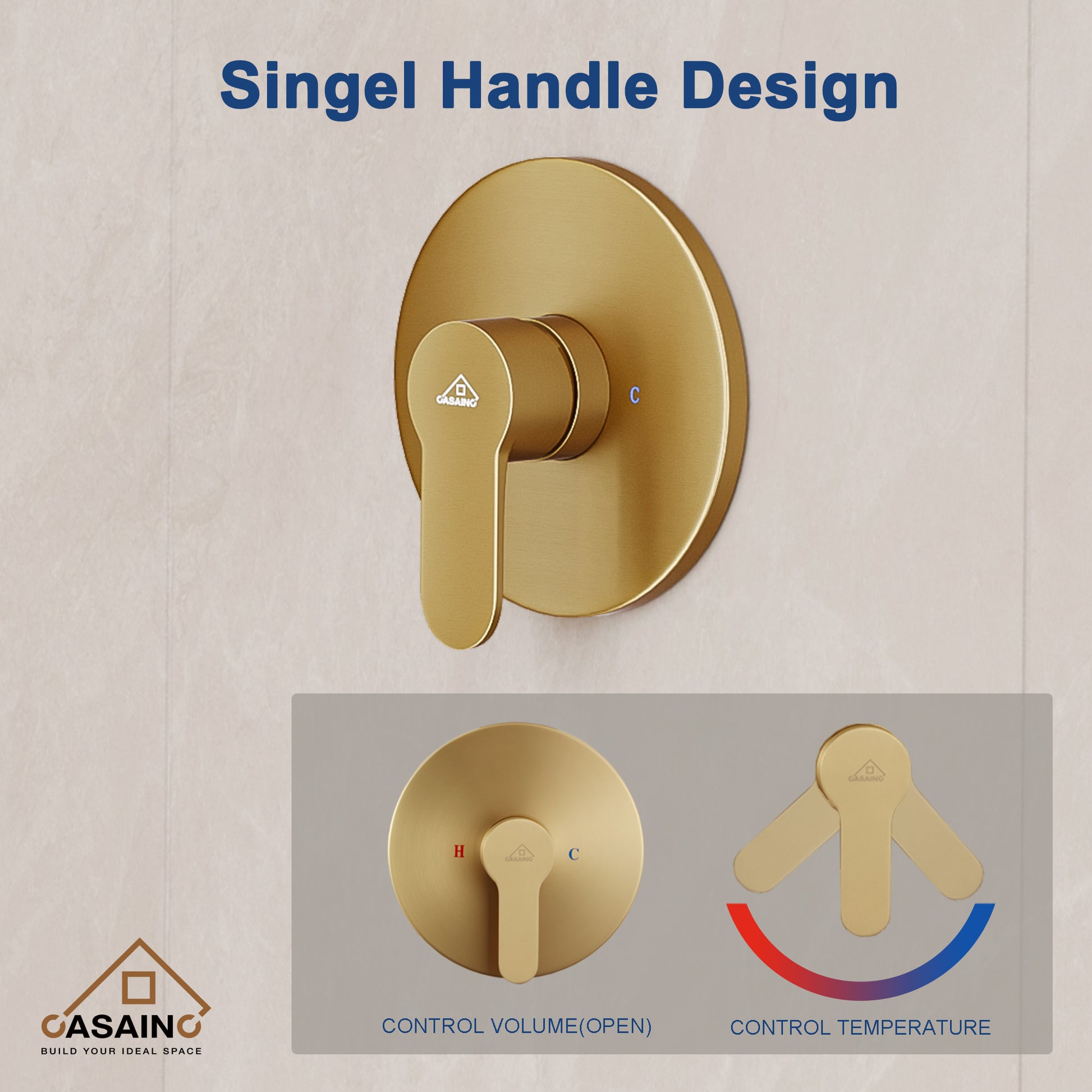 10" Wall Mount Round Shower Faucet Rain Shower System (Valve Included)