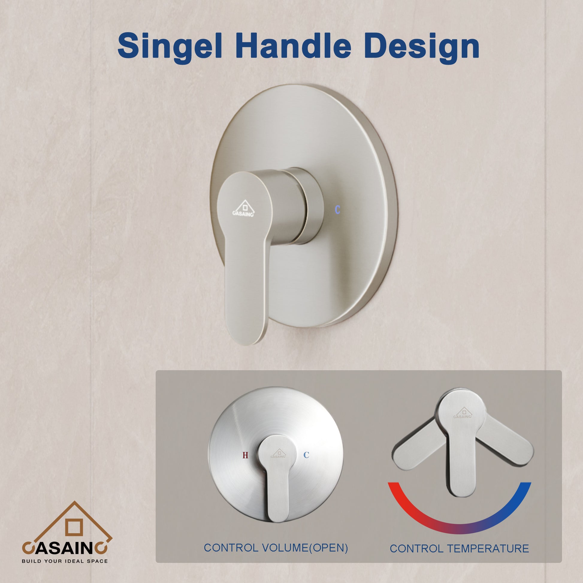 10" Wall Mount Round Shower Faucet Rain Shower System (Valve Included)