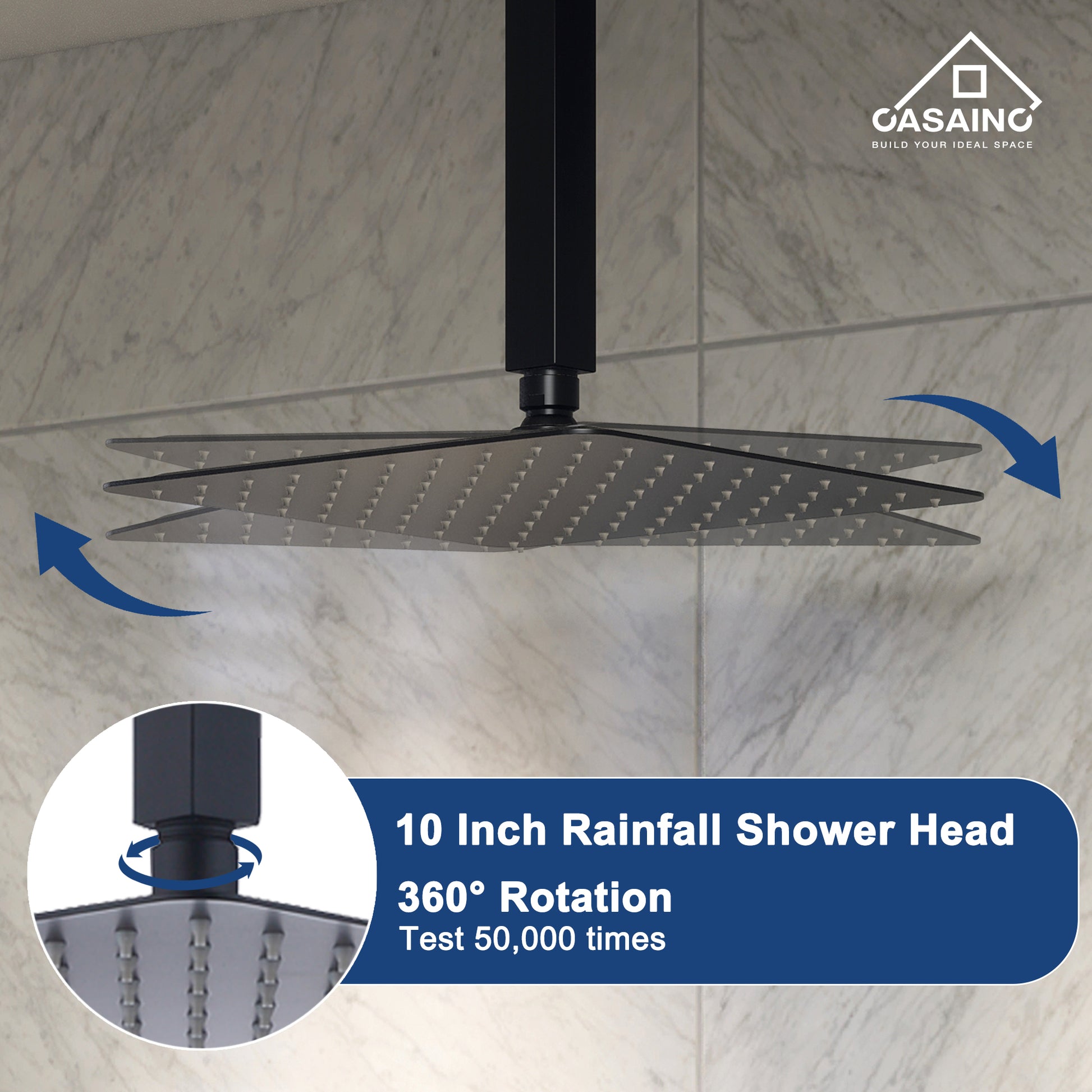 10 in./12 in. Ceiling Mount Shower System with Hand Shower & Tub Spout