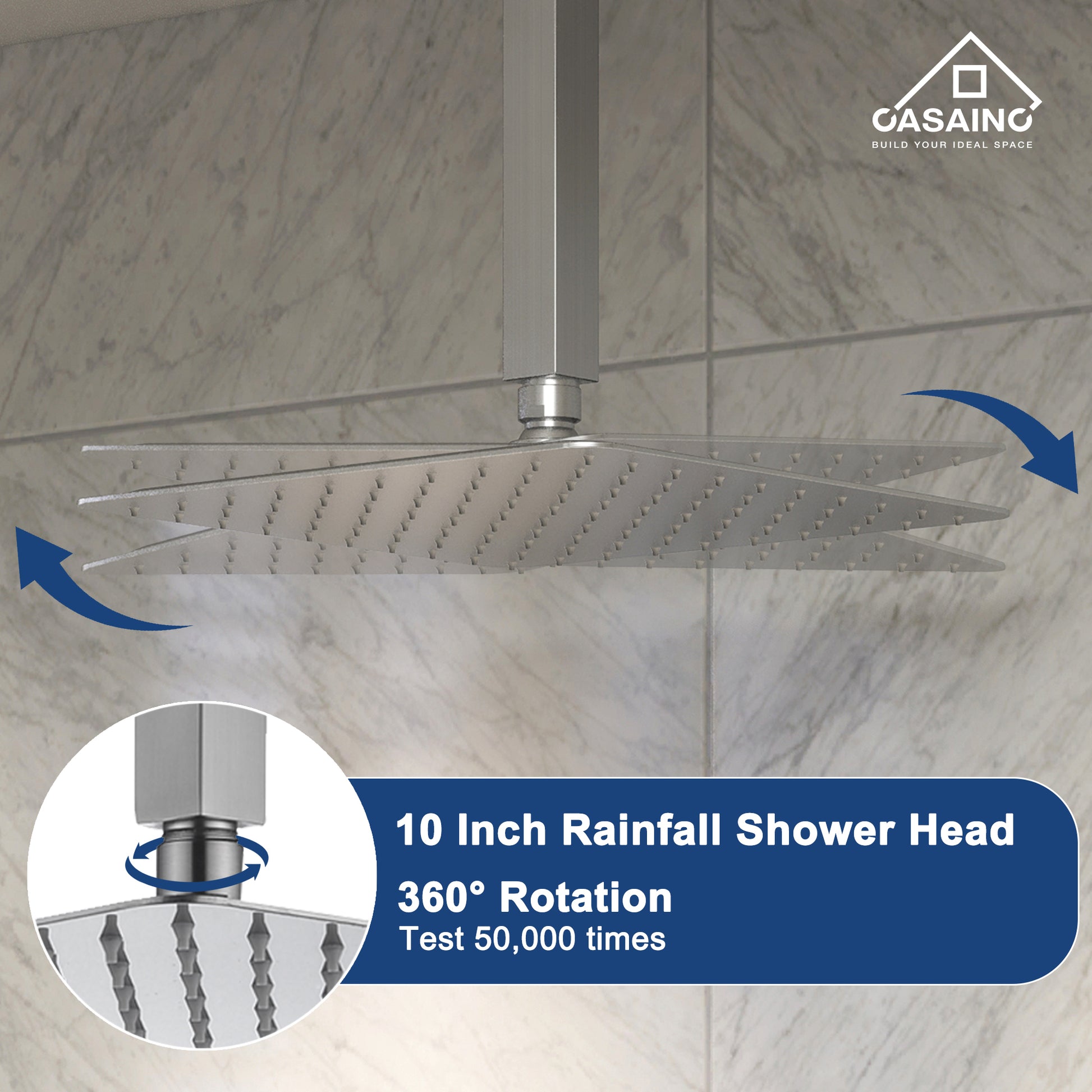 10 in./12 in. Ceiling Mount Shower System with Hand Shower & Tub Spout