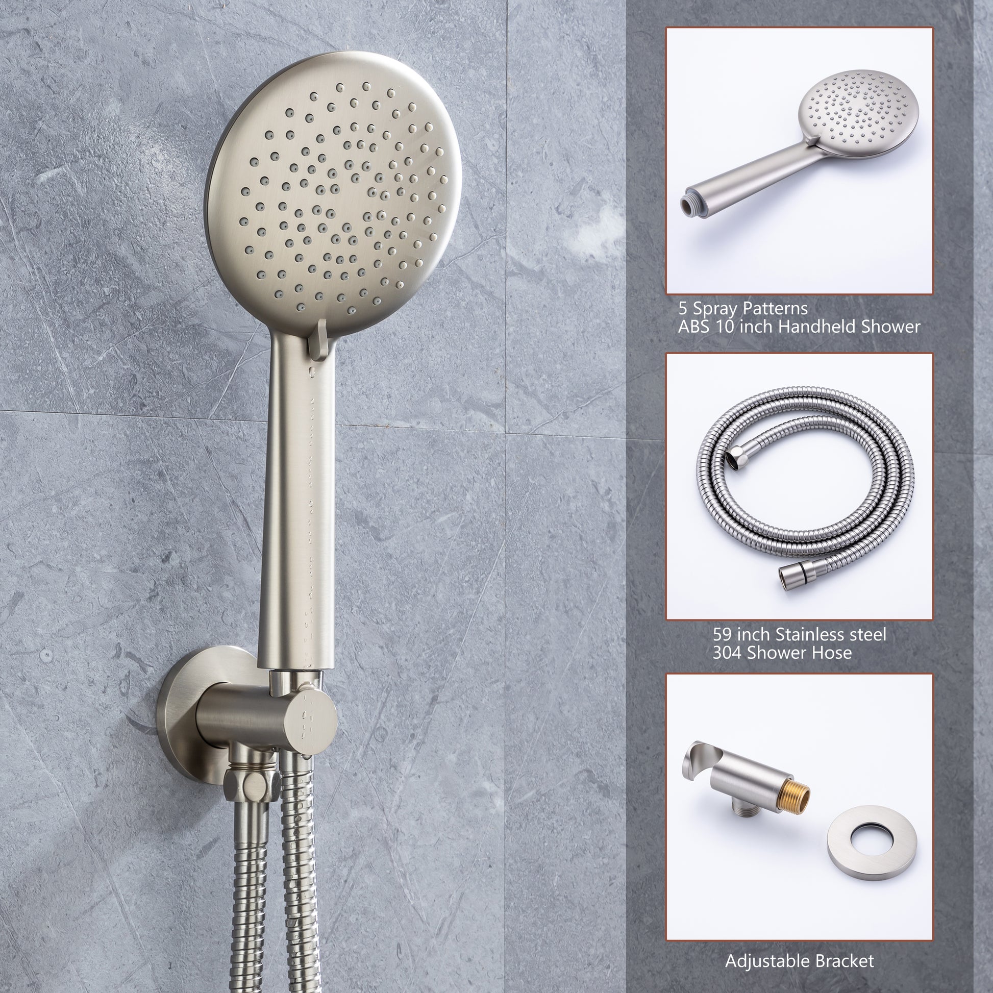 CASAINC 9.5'' Wall-mounted rain shower faucet with pressure balanced valve
