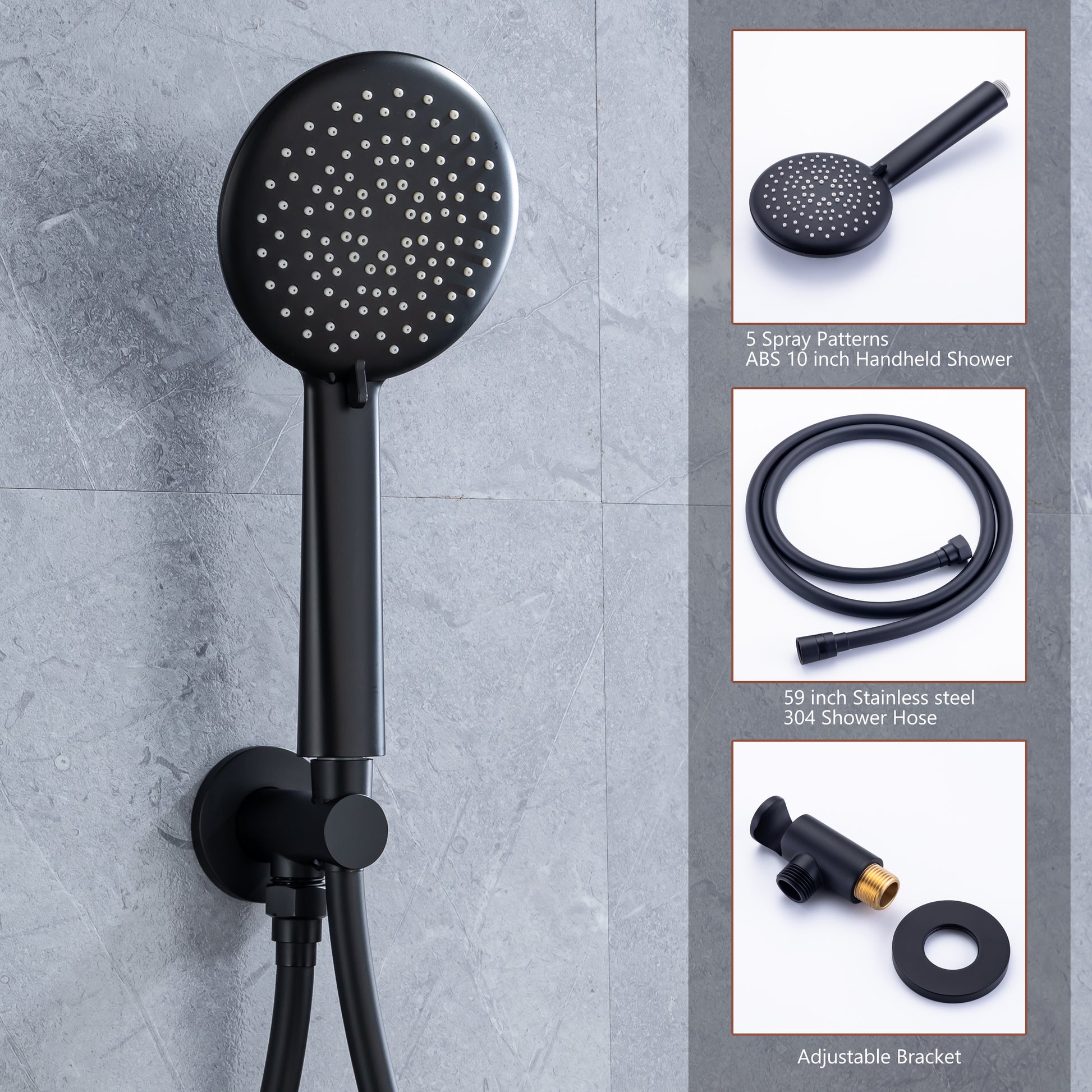 CASAINC 9.5'' Wall-mounted rain shower faucet with pressure balanced valve