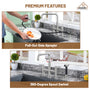 2-Handle Bridge Kitchen Faucet with Pull-Out Side Sprayer in Matte Black/Brushed Nickel/Brushed Gold