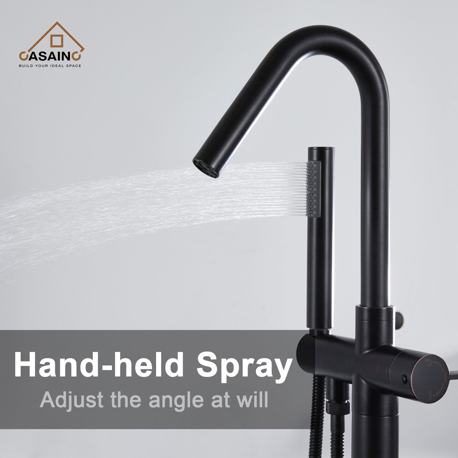 Freestanding Single-Handle Bathtub Faucet with Hand Shower