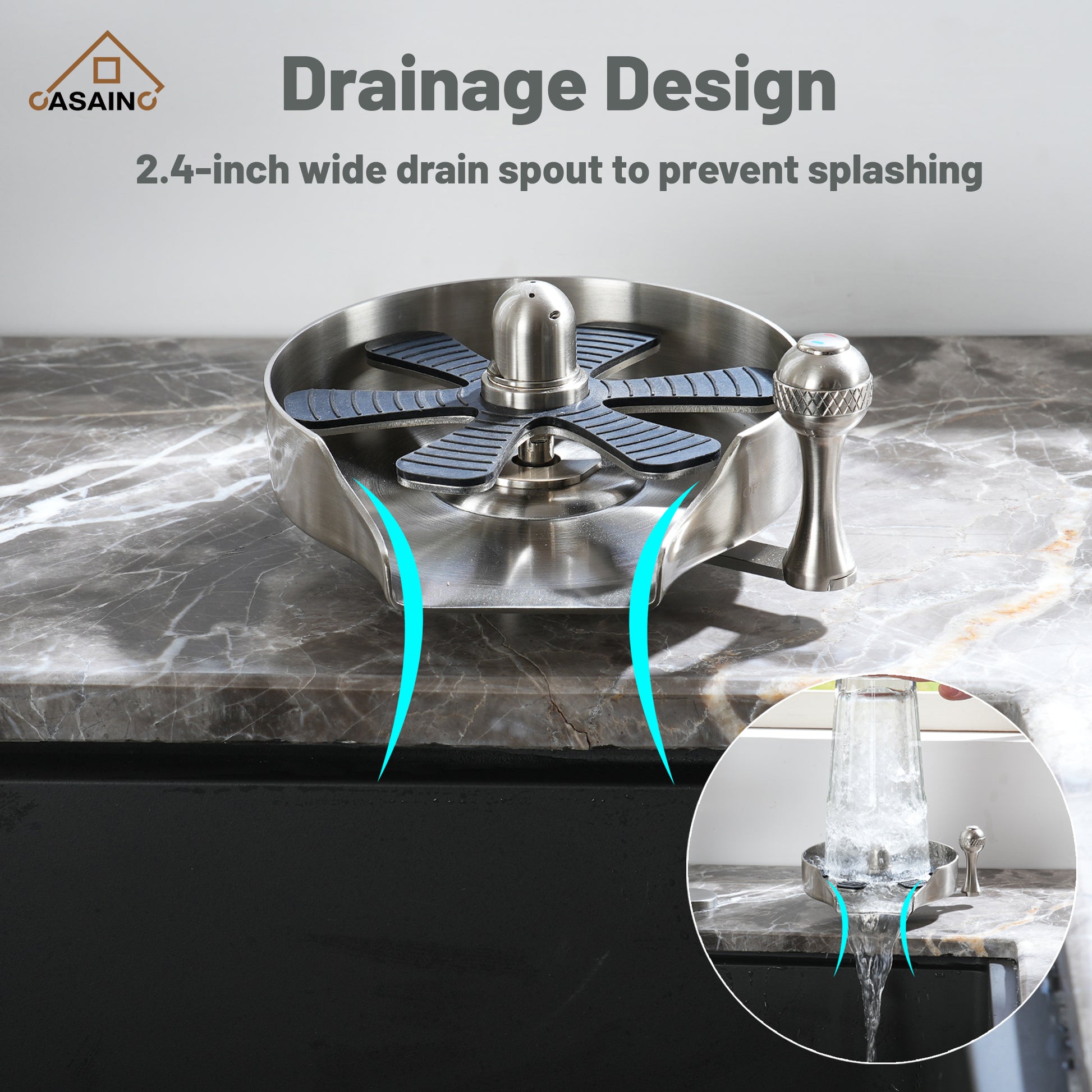 Glass Rinser Cup Washer Kitchen Faucet Top-Quality Automatic Cup Cleaning Cup Rinser With Hot and Cold Options High-pressure Water Jets