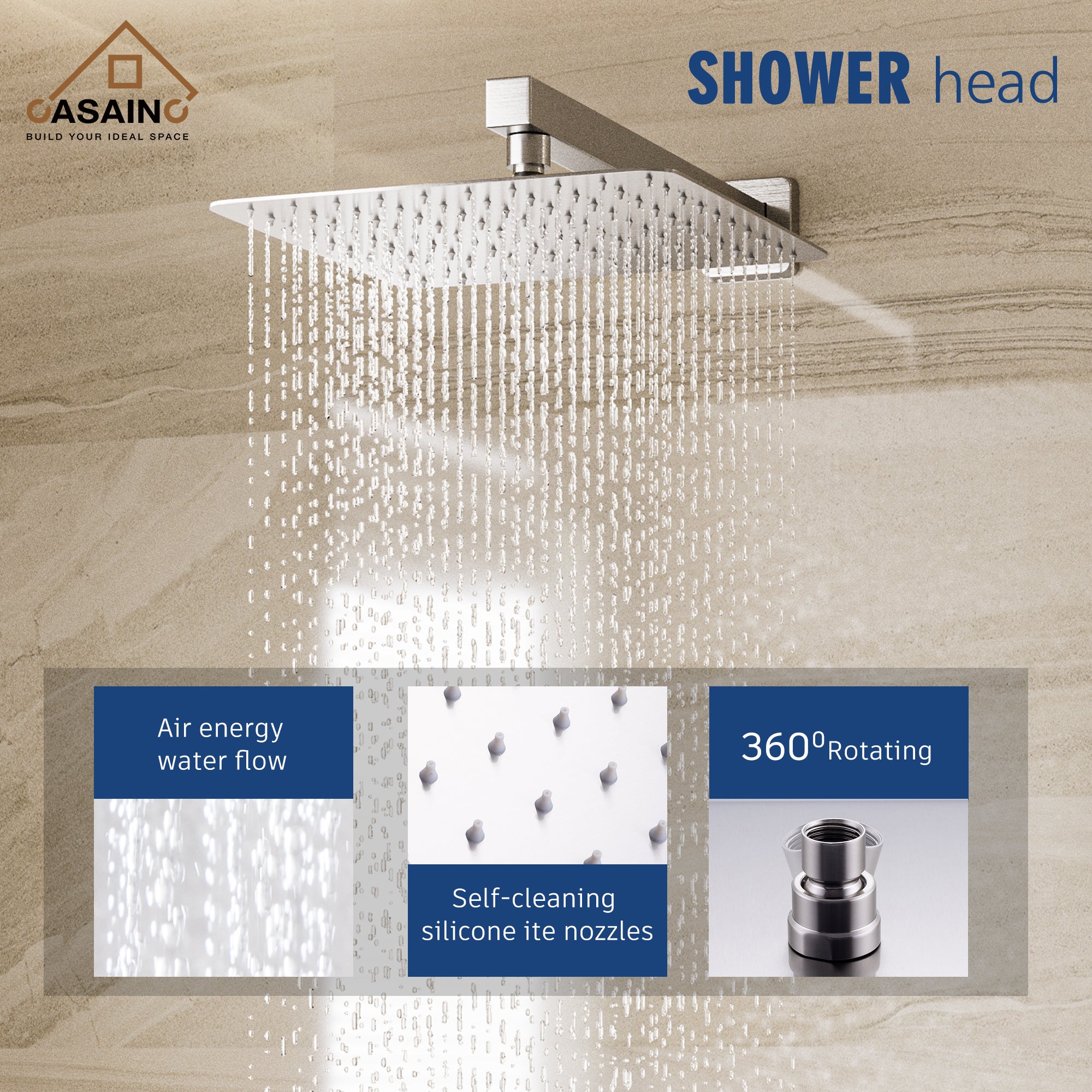 CASAINC Shower Systems with Rain Shower and Handheld | Shop Now