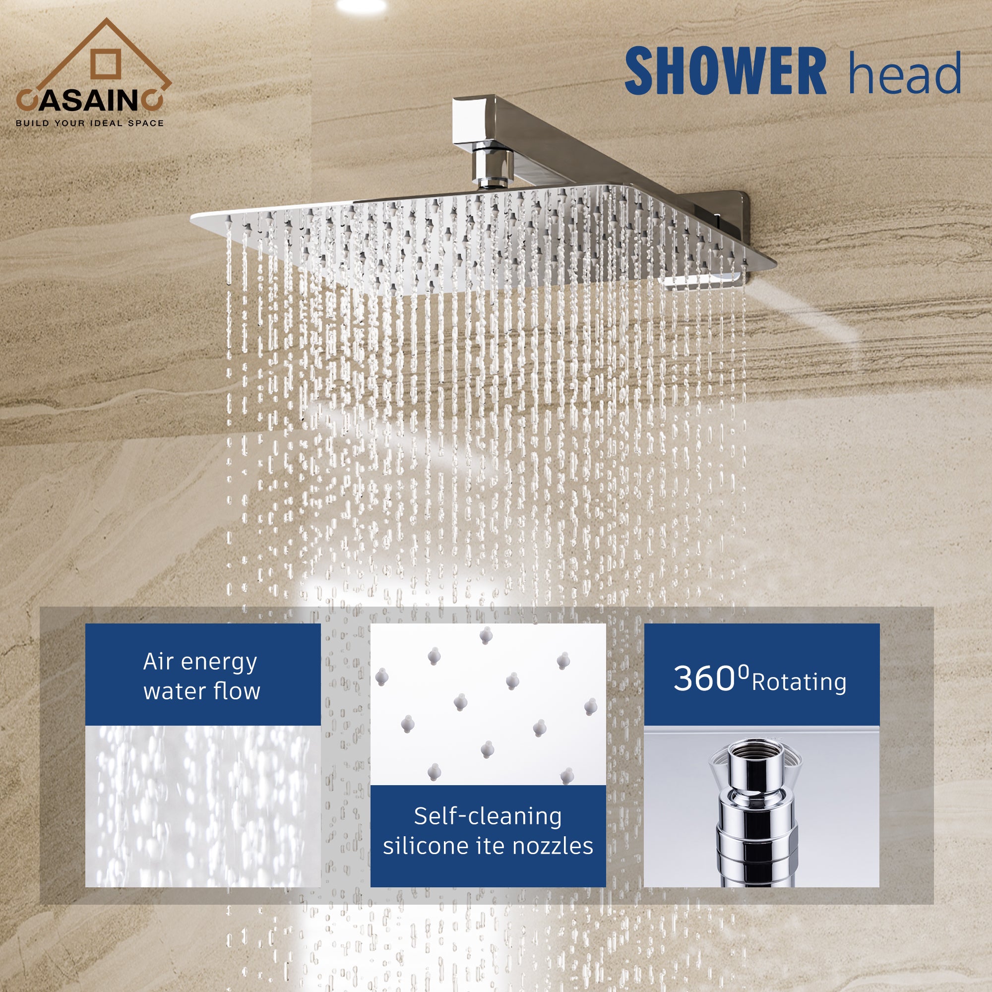 CASAINC Shower Systems with Rain Shower and Handheld | Shop Now