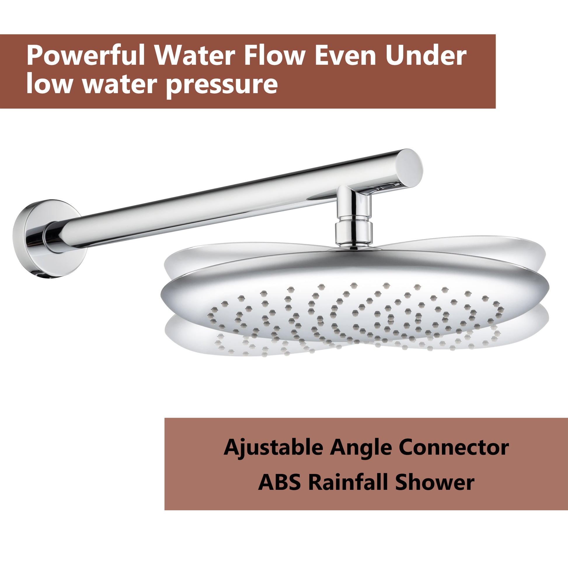 CASAINC 9.5'' Wall-mounted rain shower faucet with pressure balanced valve