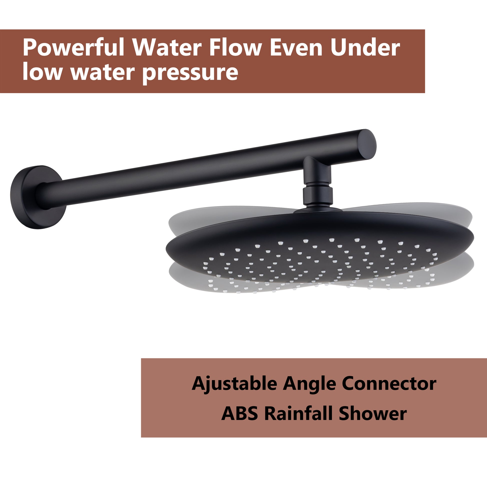 CASAINC 9.5'' Wall-mounted rain shower faucet with pressure balanced valve