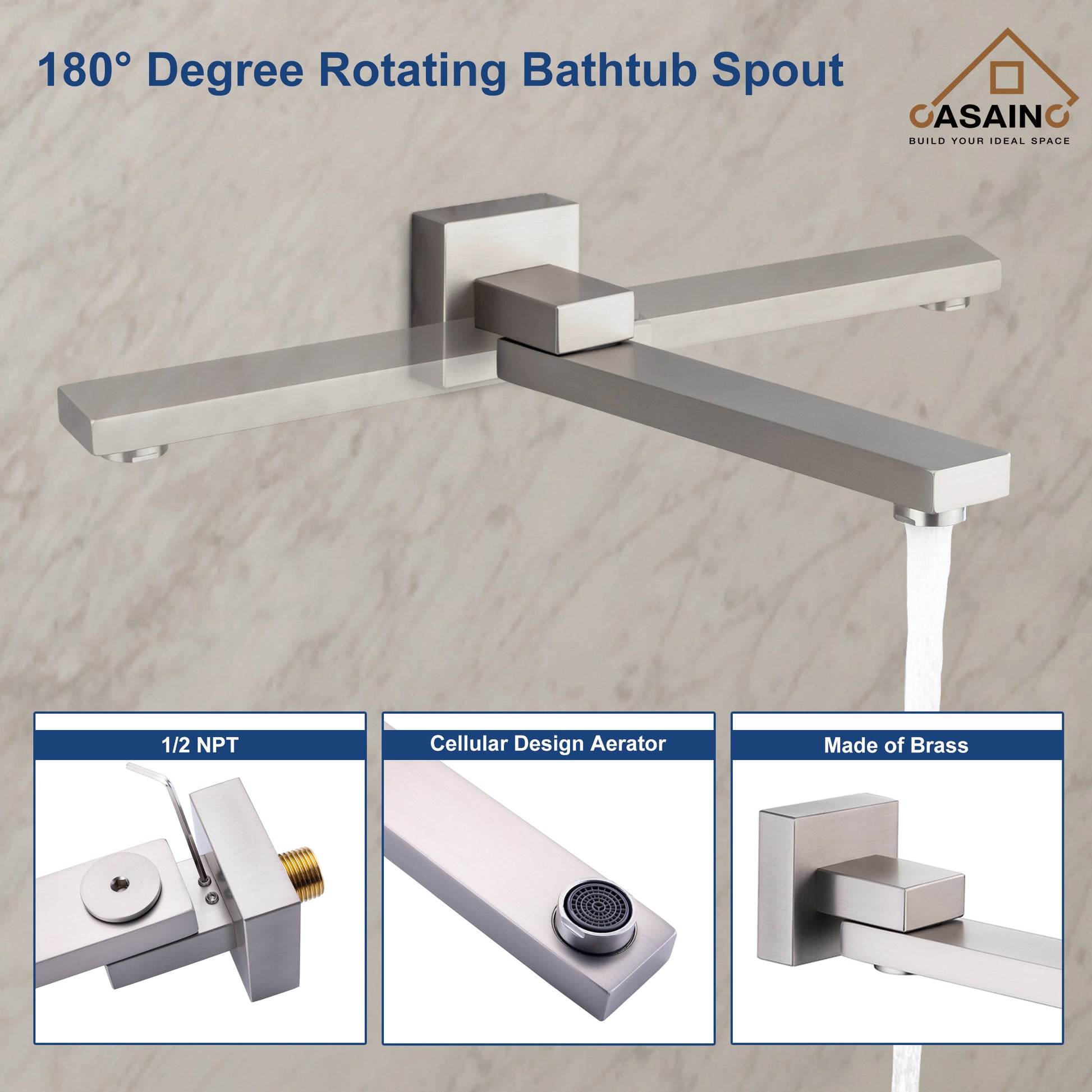 10 in./12 in. Ceiling Mount Shower System with Hand Shower & Tub Spout