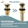 Casainc 8" Brass Bathroom Sink Faucet 3 Hole Gold Bathroom Faucet  2 Handle Gold Faucet for Bathroom Sink with Pop-up Drain Assembly Widespread Vanity Faucets
