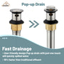 Casainc 4 Inch 2-Handle Bathroom Sink Faucet with Drain Assembly Matte Black/Brushed Nickel/Oil Rubbed Bronz/Brushed Gold 