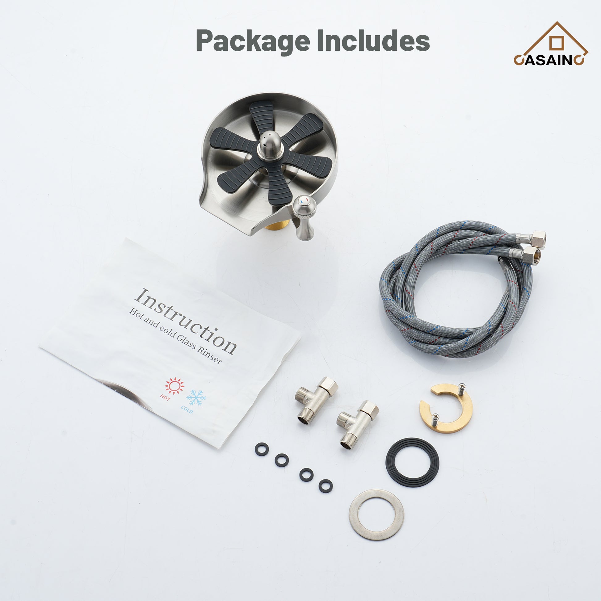 Glass Rinser Cup Washer Kitchen Faucet Top-Quality Automatic Cup Cleaning Cup Rinser With Hot and Cold Options High-pressure Water Jets