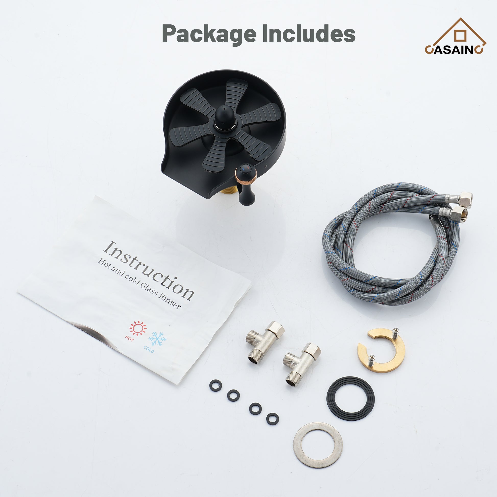 Glass Rinser Cup Washer Kitchen Faucet Top-Quality Automatic Cup Cleaning Cup Rinser With Hot and Cold Options High-pressure Water Jets