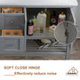 CASAINC Bathroom Vanity 60 x 22 x 35.4 with 1.2" Thickness Countertop & Backsplash, Bothe Side Rectangular Sink, 4 Soft Closing Doors, 2 Dove Tail Drawer Construction, Soft Close Drawer Hinges, Gray, White (With Mirror)