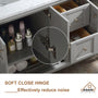 CASAINC Bathroom Vanity 60 x 22 x 35.4 with 1.2" Thickness Countertop & Backsplash, Bothe Side Rectangular Sink, 4 Soft Closing Doors, 2 Dove Tail Drawer Construction, Soft Close Drawer Hinges, Gray, White (With Mirror)