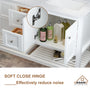 CASAINC Bathroom Vanity 60 x 22 x 35.4 with 1.2" Thickness Countertop & Backsplash, Bothe Side Rectangular Sink, 4 Soft Closing Doors, 2 Dove Tail Drawer Construction, Soft Close Drawer Hinges, Gray, White (With Mirror)