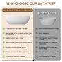 59"/69" Oval Stone Resin Freestanding Tub with Overflow and Drain, Matte White - Tangent