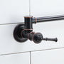 360° Dual-Handle Brass Pot Filler Faucet for Kitchen Wall-Mount Installation