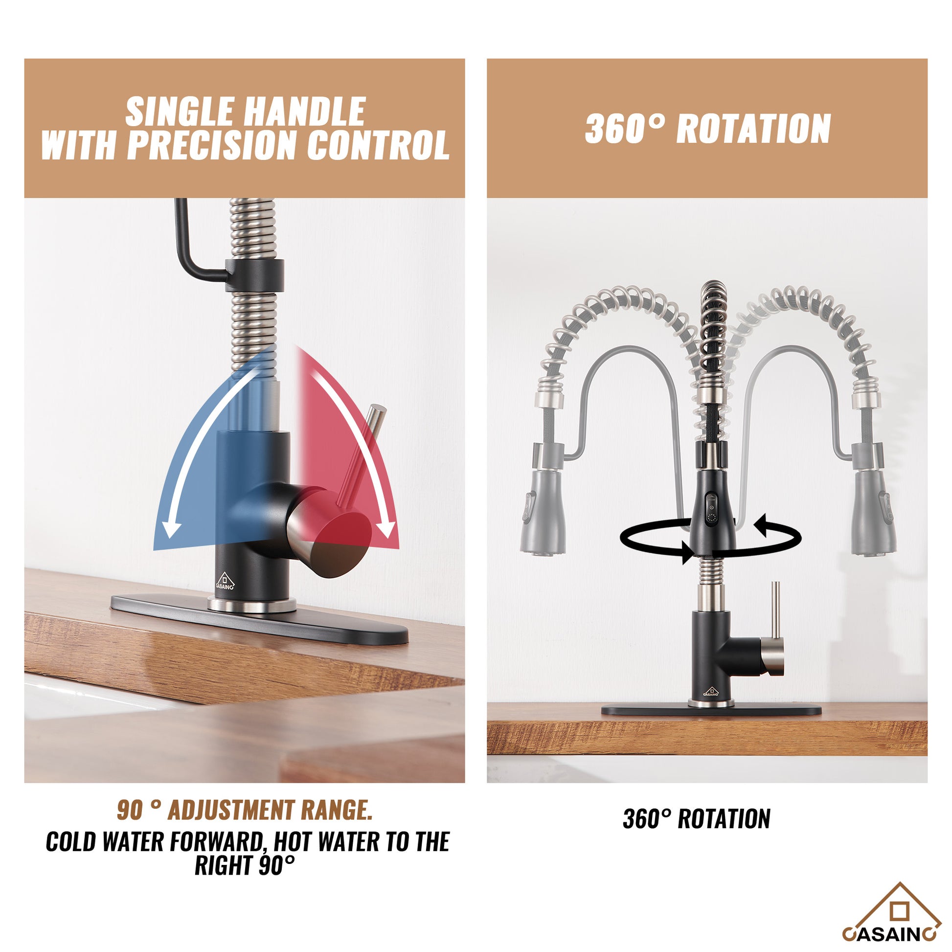 Single Handle Commercial Style Pull-Down Kitchen Faucet