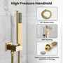 10" Square Brass Shower System with Handheld Shower and Pressure Balance Valve