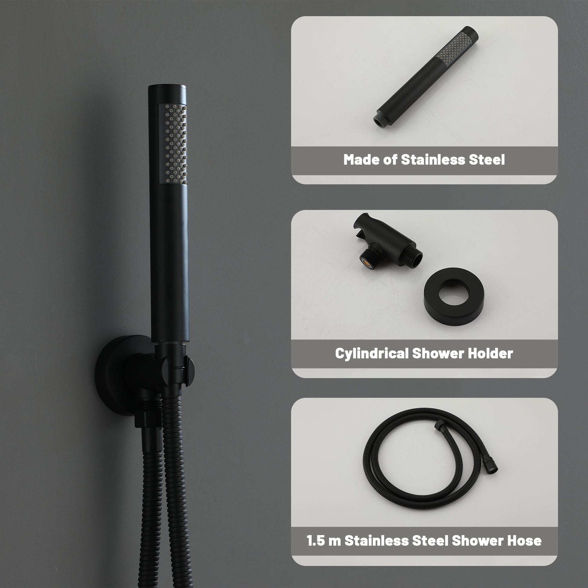 10-inch 2-Function Wall-Mounted Rain Shower System with Hand Shower