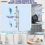 12-inch Wall-Mounted Body Jet Shower System with Slide Bar & Digital Display