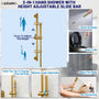 12-inch Wall-Mounted Body Jet Shower System with Slide Bar & Digital Display