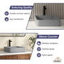 15in Bathroom Concrete Square Vessel Sink with Drainer in Mottled Bluish Grey / Cold Concrete Grey / Taupe Clay