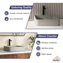 15in Bathroom Concrete Square Vessel Sink with Drainer in Mottled Bluish Grey / Cold Concrete Grey / Taupe Clay