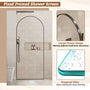 34"x78" Tempered Glass Shower Screen with Integrated Curved Frame
