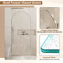 34"x78" Tempered Glass Shower Screen with Integrated Curved Frame