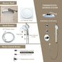 12" Rainfall Thermostatic Shower System with 3-Function Hand Shower - OCTAGON