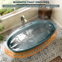 63"/67" Solid Surface Freestanding Matte Bathtub with Rim Towel Slot