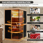 Hemlock Wood Double Person V-Shaped Infrared Sauna with Dual Glass Doors