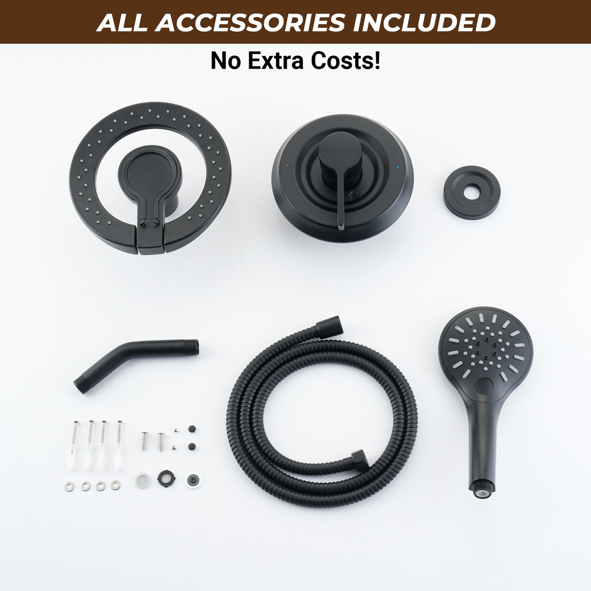 7-inch Magnetic Dual Shower System with 3-Function Hand Shower