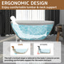 55"/61"/65"/71" Solid Surface Matte White Freestanding Soaking Bathtub - Monaco