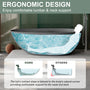 67" Egg Shell Shaped Stone Resin Matte Tub with Overflow and Center Drain, Matte Black Grey - Egg Harbor